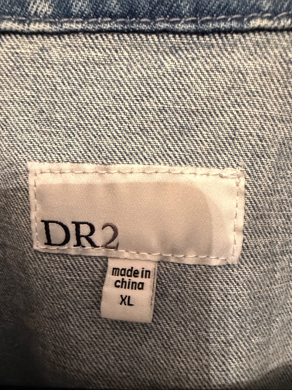 Jean Jacket XL cropped Oversized Scalloped Snap Front Shacket Light - Picture 2 of 10